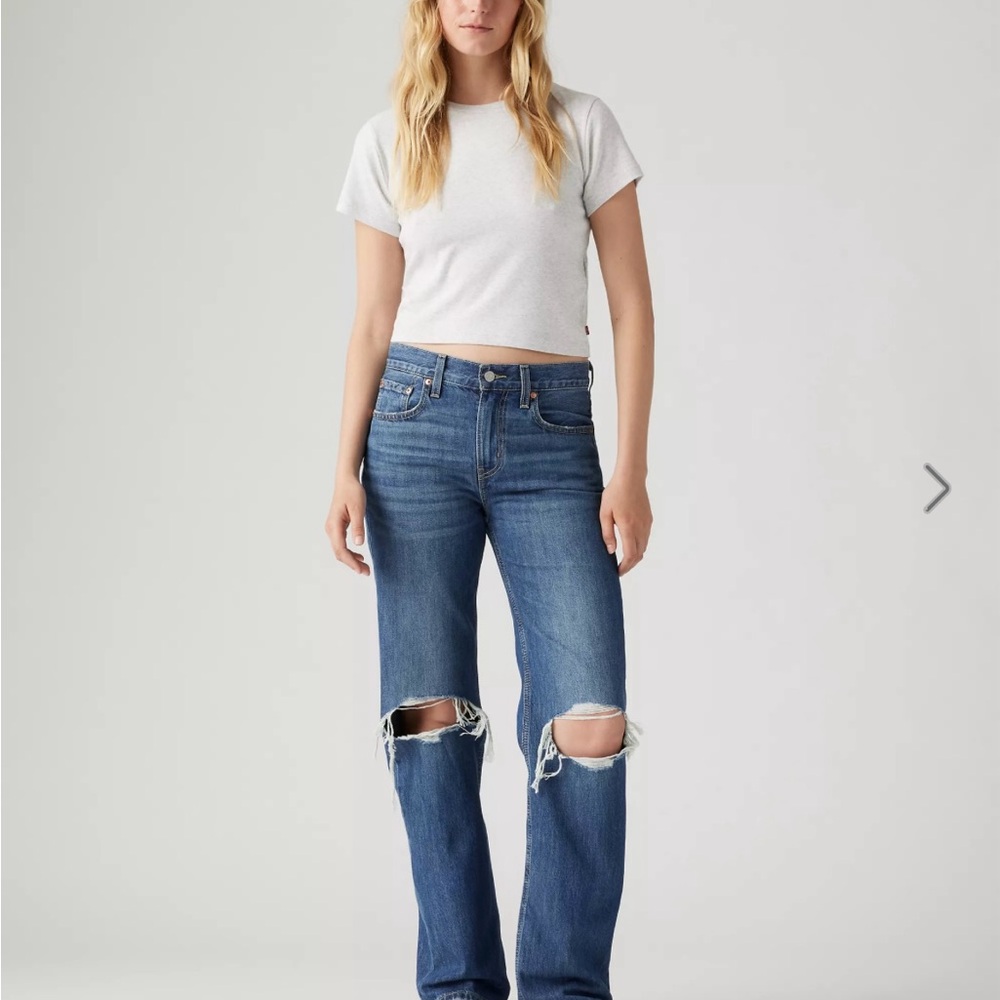 Women's Blue Distressed Jeans